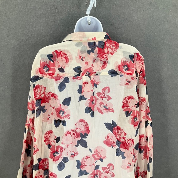 GAP Floral Print Button Up Cotton Shirt Lightweight Womens XXL Boyfriend Fit - Picture 6 of 13